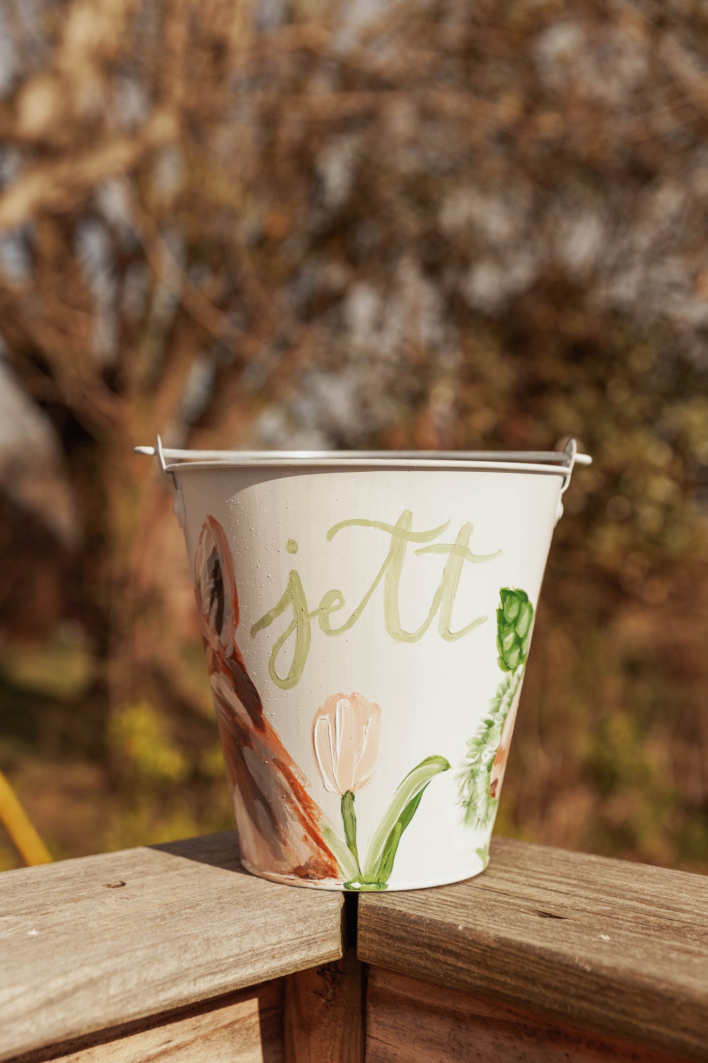 Hand Painted Easter Bucket