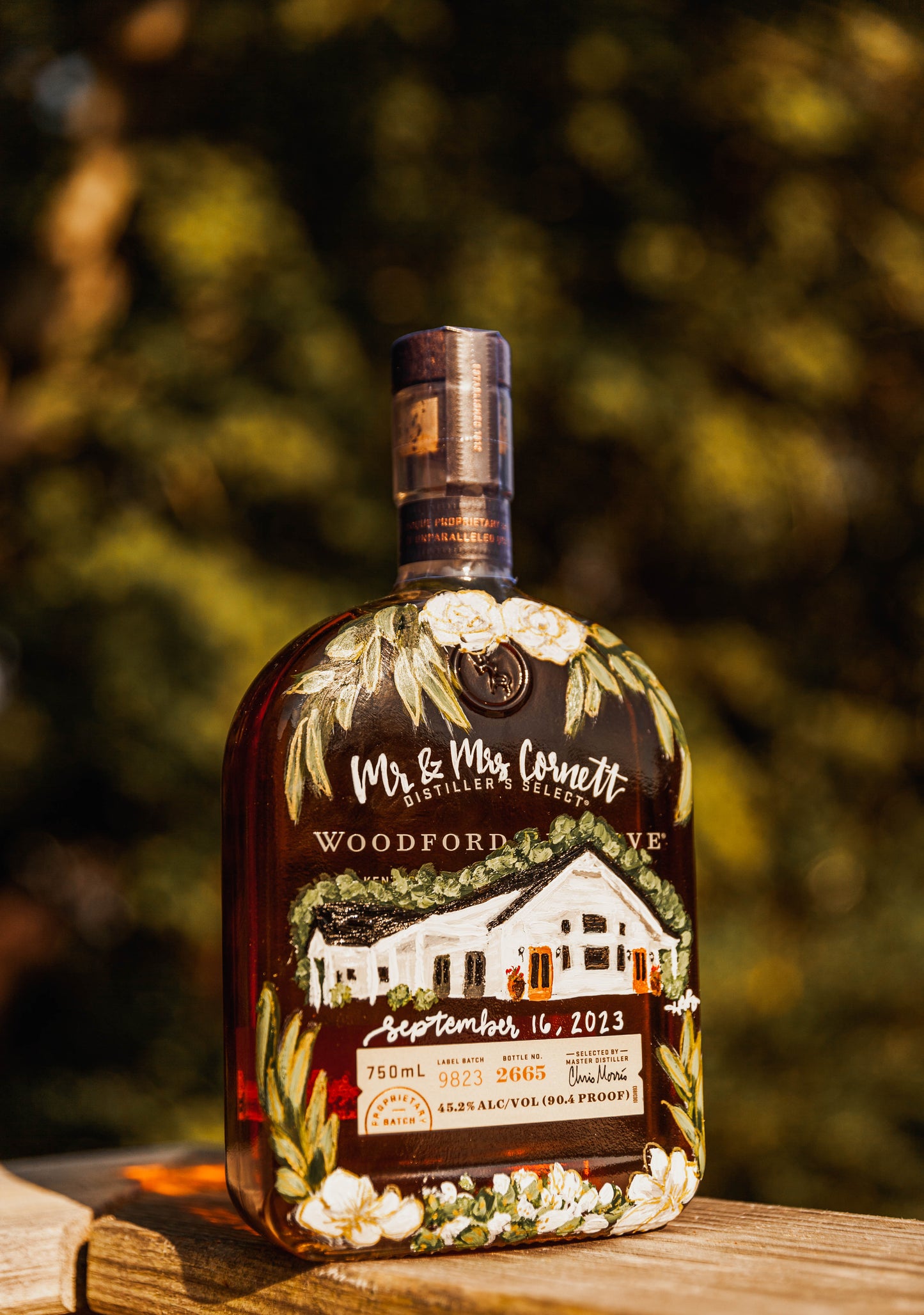 Hand Painted Bourbon Bottle