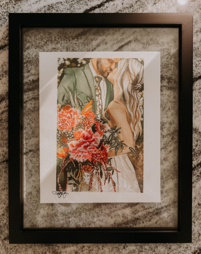 Watercolor Wedding Portrait