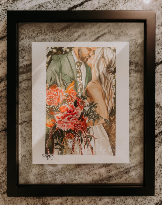 Watercolor Wedding Portrait