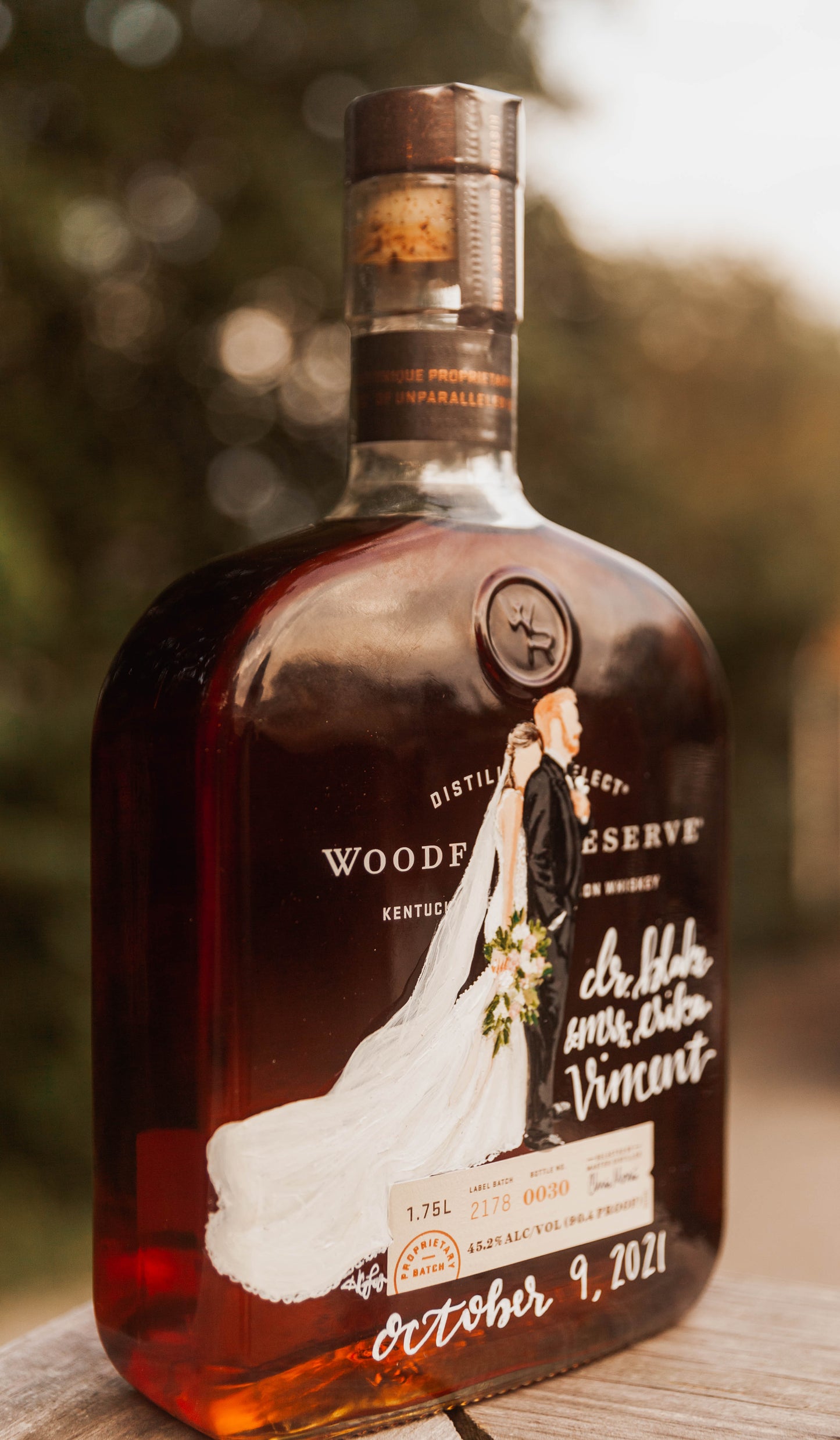 Hand Painted Bourbon Bottle